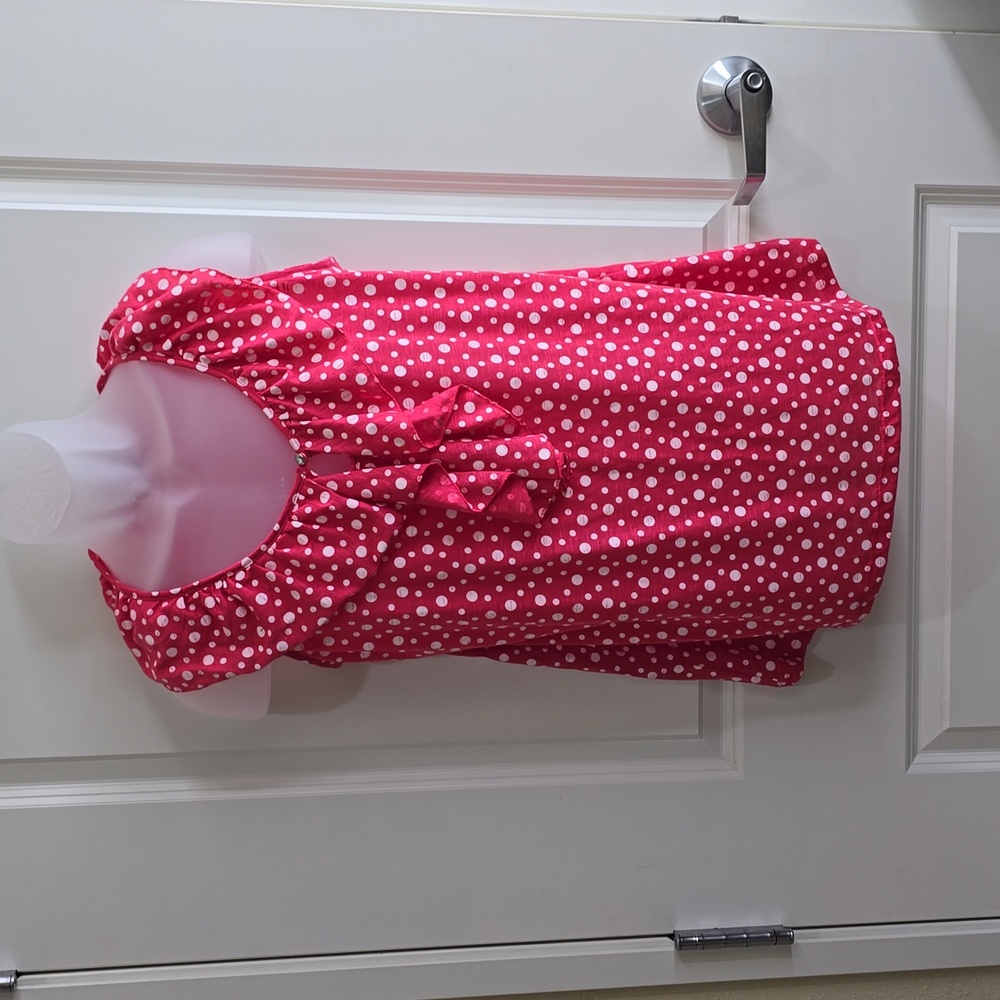 Lena Pink & White Polka Dot‎ Blouse  Size 14/16